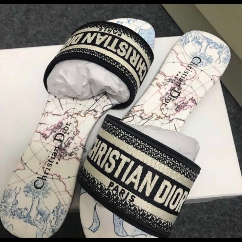 Christian Dior navy blue sandals